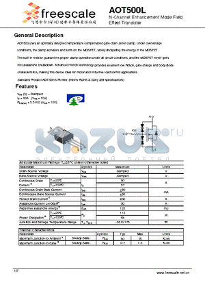 AOT500 datasheet - N-Channel Enhancement Mode Field