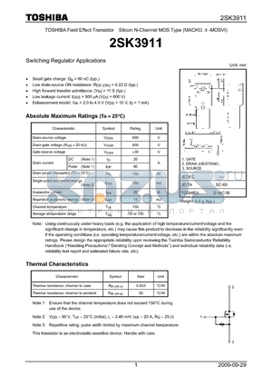 2SK3911_09 datasheet - Switching Regulator Applications