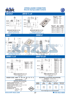 0967-0-15-20-75-14-11-0 datasheet - SPRING-LOADED CONNECTORS Discrete Spring-Loaded Contacts