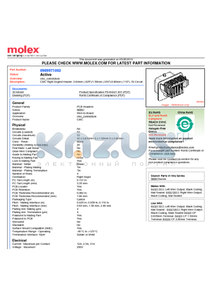 0989971002 datasheet - CMC Right Angled Header, 0.64mm (.025