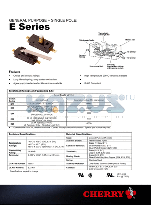 0E1300E0 datasheet - GENERAL PURPOSE - SINGLE POLE