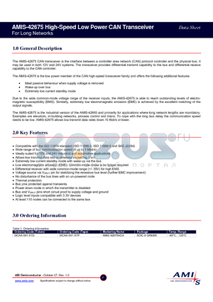 0ICAA-001-XTD datasheet - High-Speed Low Power CAN Transceiver