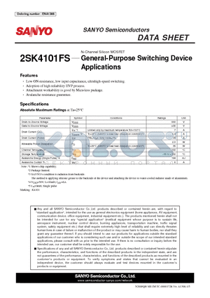 2SK4101FS datasheet - General-Purpose Switching Device Applications