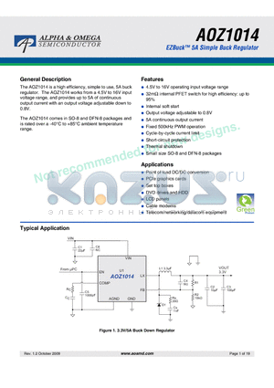 AOZ1014DI_09 datasheet - EZBuck 5A Simple Buck Regulator