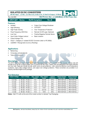 0RCY-60T02L datasheet - ISOLATED DC/DC CONVERTERS