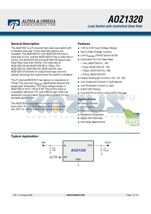 AOZ1320DI-02 datasheet - Load Switch with Controlled Slew Rate