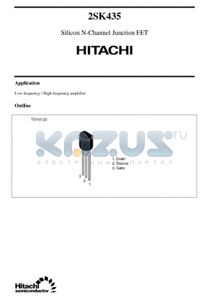 2SK435 datasheet - Silicon N-Channel Junction FET