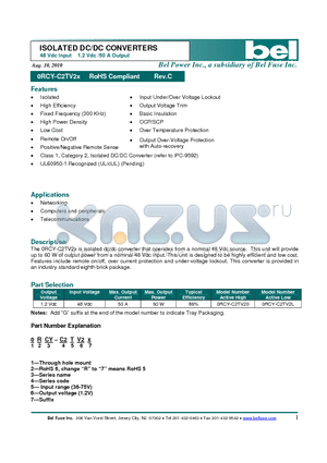 0RCY-C2TV20 datasheet - ISOLATED DC/DC CONVERTERS