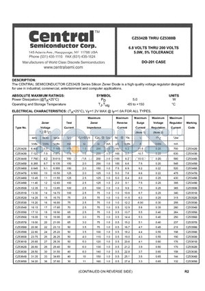 CZ5343B datasheet - Silicon Zener Diode is a high quality voltage regulator