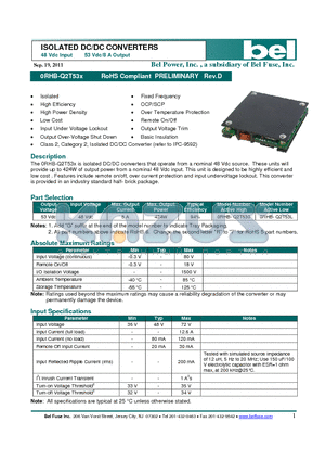 0RHB-Q2T53X datasheet - ISOLATED DC/DC CONVERTERS