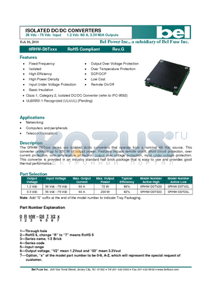 0RHW-D0T03L datasheet - ISOLATED DC/DC CONVERTERS