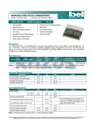 0RP2-40E1AC datasheet - NON-ISOLATED DC/DC CONVERTERS