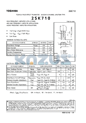 2SK710 datasheet - SILICON N CHANNEL JUNCTION TYPE