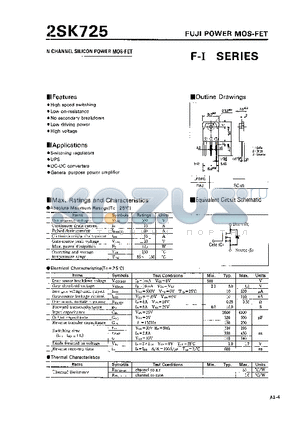 2SK725 datasheet - N-CHANNEL SILICON POWER MOS-FET