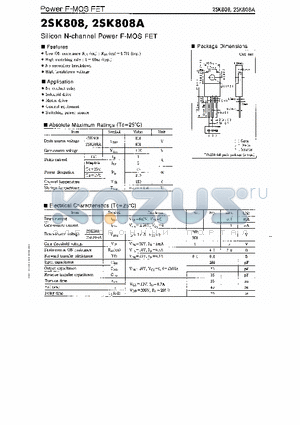 2SK808 datasheet - Silicon N-channel Power F-MOS FET