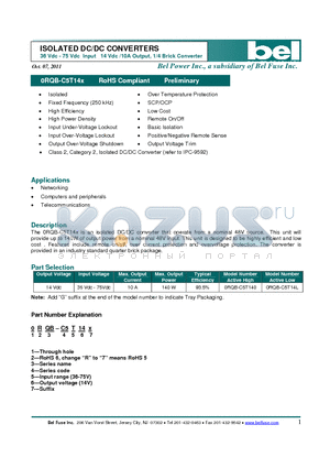 0RQB-C5T140 datasheet - ISOLATED DC/DC CONVERTERS