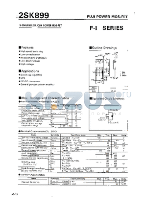 2SK899 datasheet - N-CHANNEL SILICON POWER MOS-FET