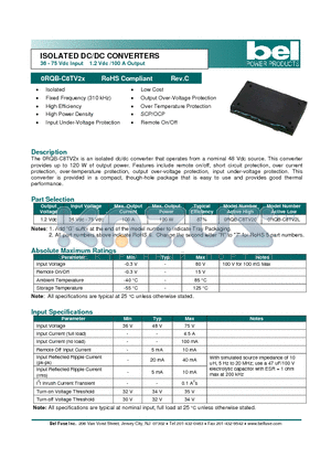 0RQB-C8TV2X datasheet - ISOLATED DC/DC CONVERTERS