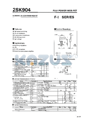 2SK904 datasheet - N-CHANNEL SILICON POWER MOS-FET