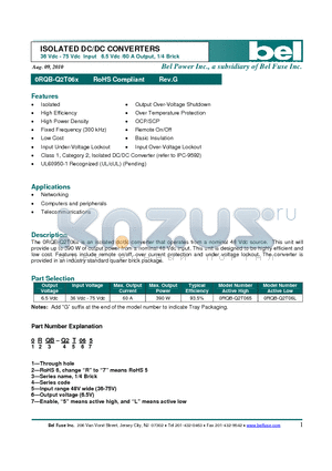 0RQB-Q2T065 datasheet - ISOLATED DC/DC CONVERTERS