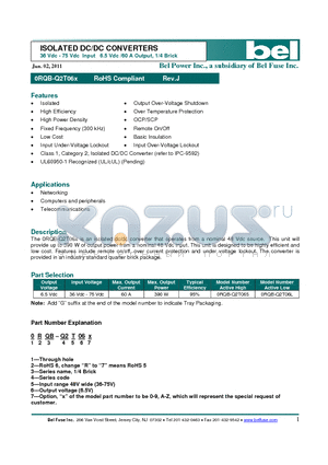 0RQB-Q2T065 datasheet - ISOLATED DC/DC CONVERTERS