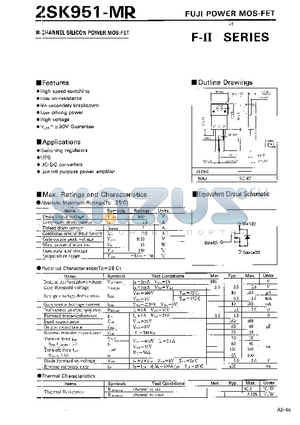 2SK951-MR datasheet - N-CHANNEL SILICON POWER MOSFET
