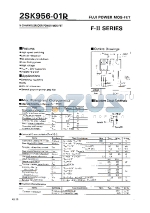 2SK956-01R datasheet - N-CHANNEL SILICON POWER MOS-FET