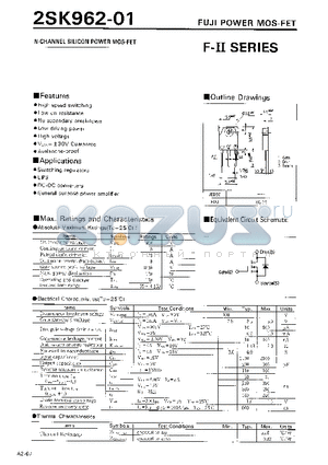 2SK962-01 datasheet - N-Channel Silicon Power MOS-FET