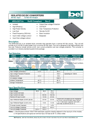 0RX3-D2T12L datasheet - ISOLATED DC/DC CONVERTERS