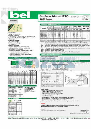 0ZCB datasheet - Surface Mount PTC