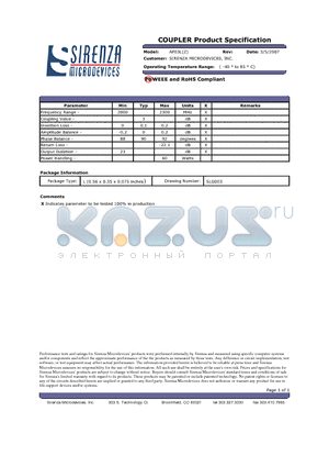 AP03LZ datasheet - COUPLER Product Specification