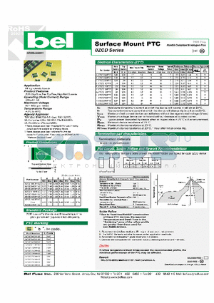 0ZCD0185FF2C datasheet - Surface Mount PTC