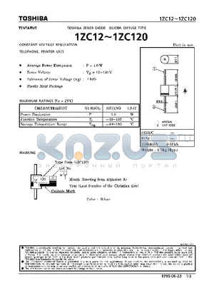 1ZC12 datasheet - DIODE (CONSTANT VOLTAGE REGULATION)