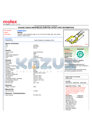 C-5264T datasheet - Avikrimp Quick Disconnect, Male, for 10-12 (5.00-3.30), Mylar Tape,