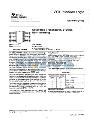 CD54-74FCT623 datasheet - FCT INTERFACE LOGIC(OCTAL-BUS TRANSCEIVER,3-STATE, NON-INVERTING)