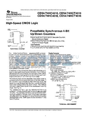 CD54/74HC4510 datasheet - High-Speed COMOS Logic