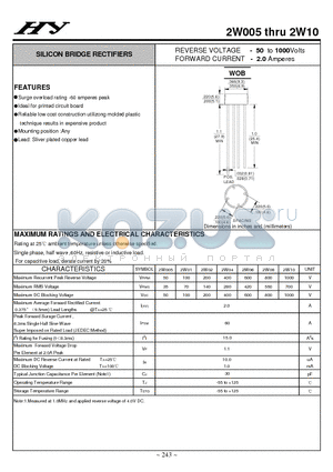 2W01 datasheet - SILICON BRIDGE RECTIFIERS