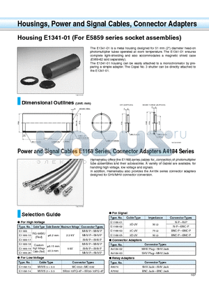 A4184-03 datasheet - Housings, Power and Signal Cables, Connector Adapters