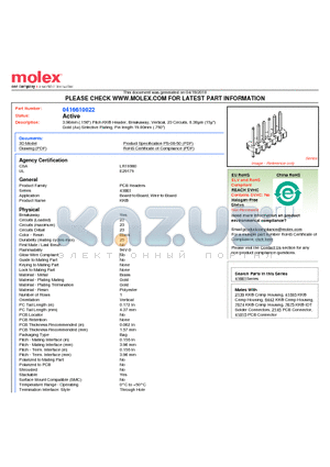 41661-0022 datasheet - 3.96mm (.156