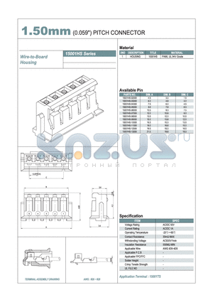 15001HS-05000 datasheet - 1.50mm PITCH CONNECTOR