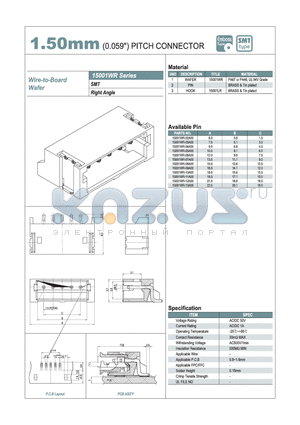 15001WR-13A00 datasheet - 1.50mm PITCH CONNECTOR