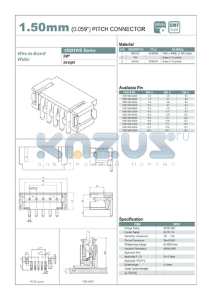 15001WS-07A00 datasheet - 1.50mm PITCH CONNECTOR