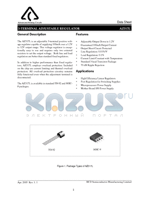 AZ317LZ-E1 datasheet - 3-TERMINAL ADJUSTABLE REGULATOR