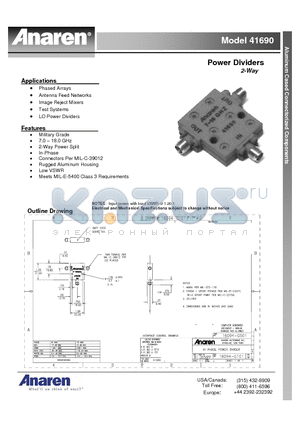 41690 datasheet - Power Dividers