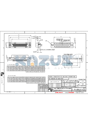 C01-8646-0110 datasheet - MALE CONNECTOR DELTA D STD EUROPE