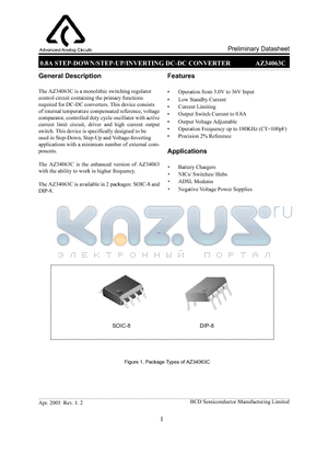 AZ34063CP datasheet - 0.8A STEP-DOWN/STEP-UP/INVERTING DC-DC CONVERTER