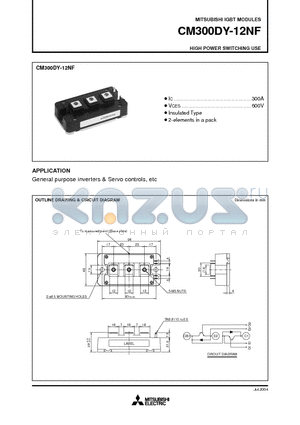 CM300DY-12NF datasheet - HIGH POWER SWITCHING USE