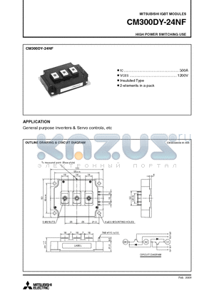 CM300DY-24NF datasheet - IGBT MODULES HIGH POWER SWITCHING USE