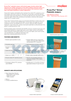 15015-0251 datasheet - Premo-Flex Etched Polyimide Jumpers