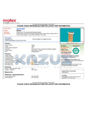 15015-0425 datasheet - 0.30mm Pitch Premo-Flex Etched Polyimide Jumper